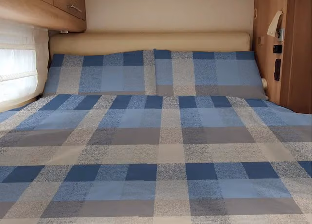 Set Copripiumino Personalizzabile per Camper e Roulotte Biancheriaweb in 100% Cotone, Fantasia Scotland Azzurro, Singolo, L: 90 cm, P: 200 cm, Compreso con Federa 40 x 80 cm