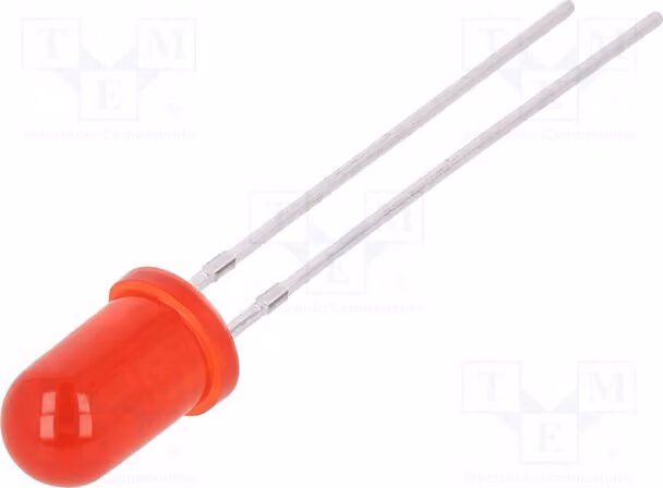 10 LED a LED 5mm FYL-5013SRD1C, diodi LED a foro passante (THT), 5mm, rosso, angolo di emissione 30°, 1,7÷2,5V, 80mcd, 20mA