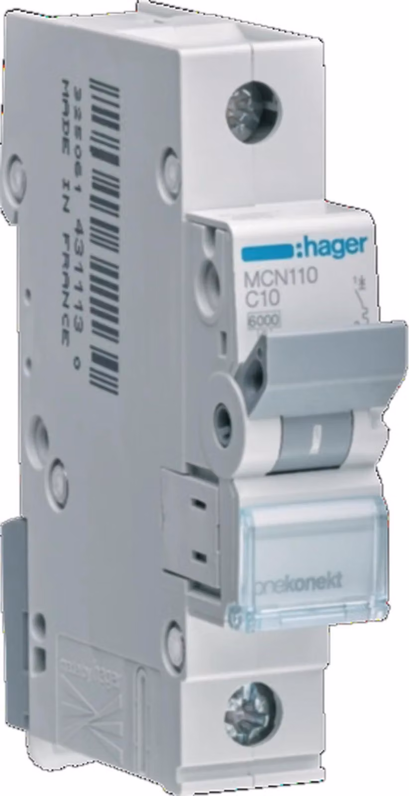 Interruttore Hager LS unipolare 6 kA caratteristica C 10 A Hager MCN110, 1 pz.