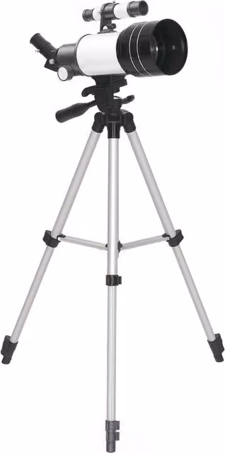 Telescopio Rifrattore Astronomico Outsunny con Lente Barlow e Treppiede Regolabile, Bianco, H x L x P: 133 x 76 x 76 cm