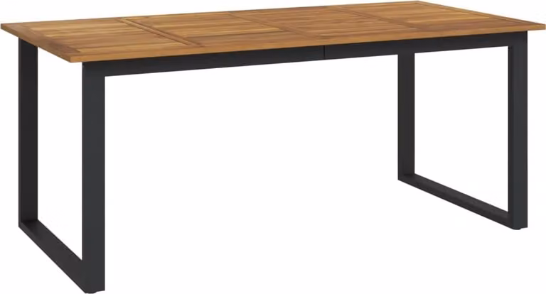Tavolo da giardino con struttura a forma di U 180x90x75 cm in legno massello di acacia