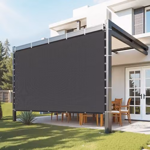 Vela Ombreggiante VEVOR in HDPE con Protezione Solare e Occhielli in Acciaio Inox, Nero, 305 x 305 cm