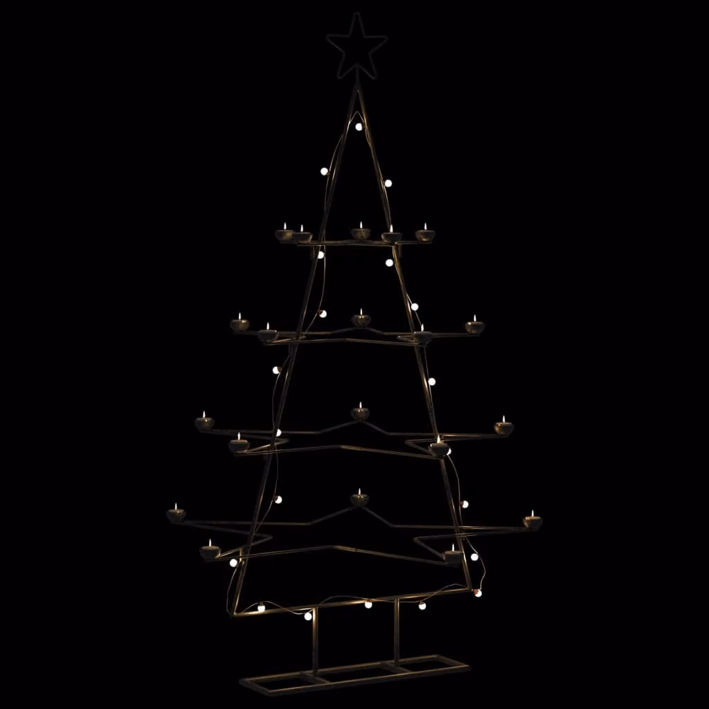 Albero di Natale decorativo moderno vidaXL in metallo nero, Altezza: 140 cm