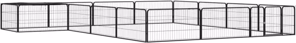The Living Store Box per cani da 16 pezzi in acciaio verniciato a polvere nero 100x50cm