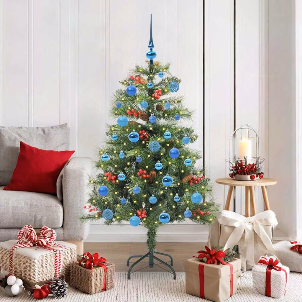Maison Exclusive - Albero di Natale artificiale con 150 luci a LED, luce bianca calda, realizzato in PVC e metallo