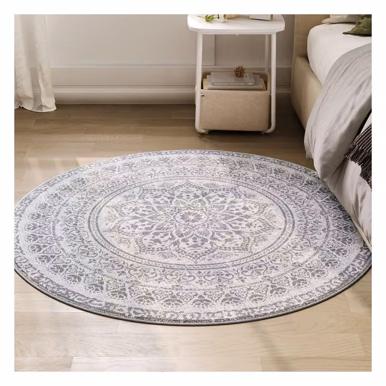 Tappeto Rotondo per Soggiorno Diametro, Grigio Tortora / diam. 120 cm