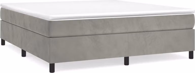Struttura Letto a Rete a Molle Grigio Chiaro 200x200 cm Velluto