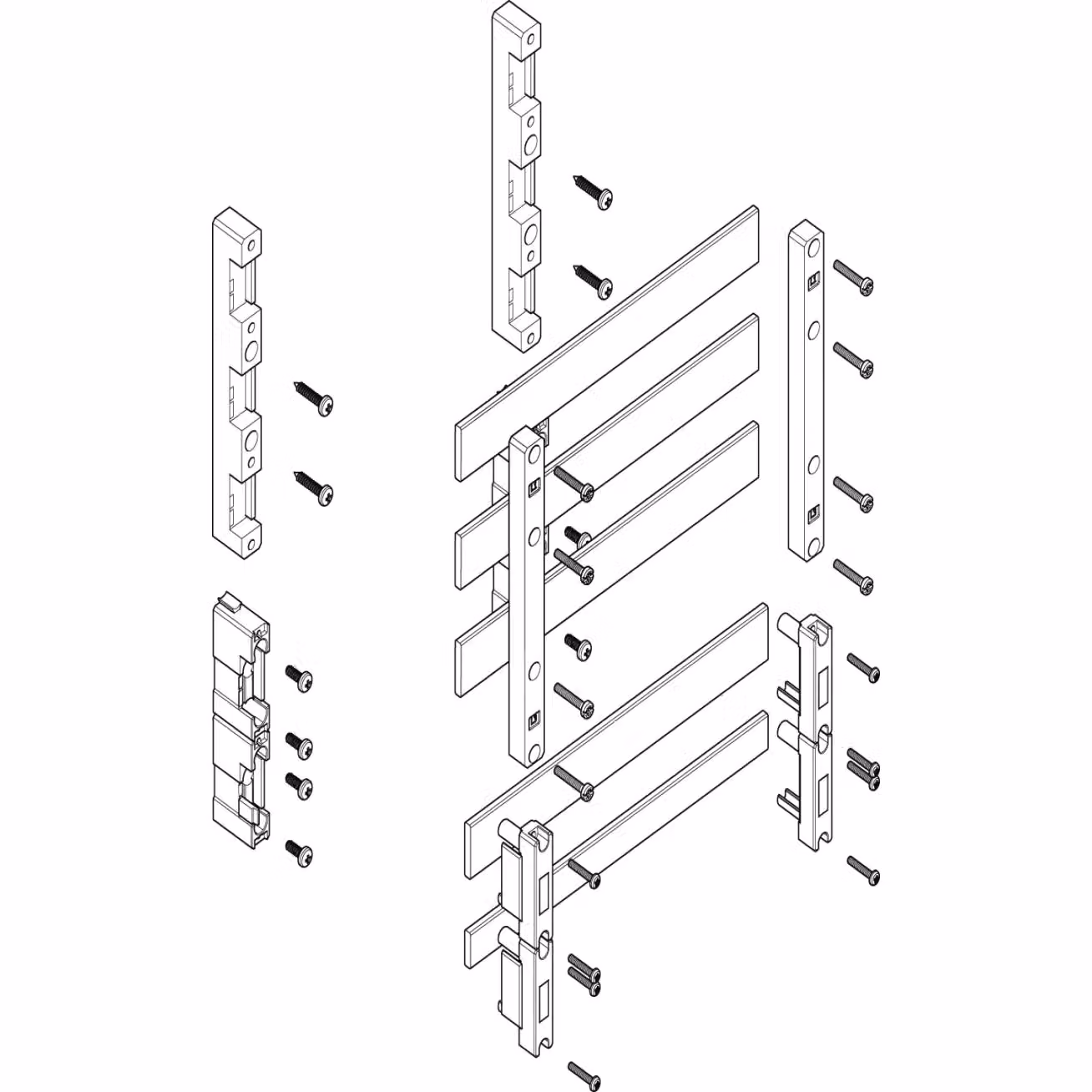 Modulo barra collettrice ABN a incasso 1FB/3RE 60 mm con rame 30x5 mm, a 5 poli, EBM 70 mm MTSC13745
