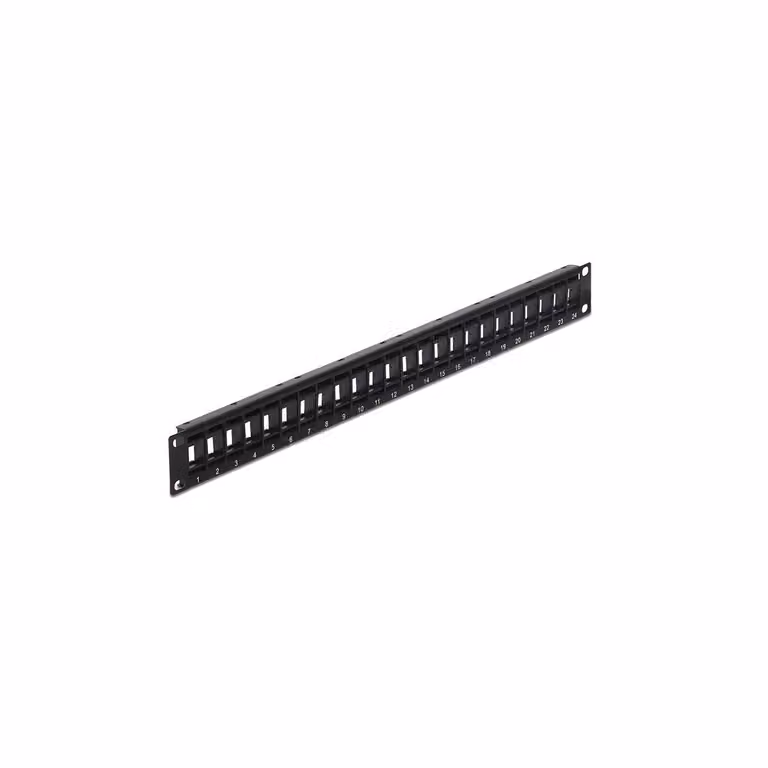 DeLOCK Keystone Patch Panel - Patch Panel - Schwarz - 1U - 48,3 cm (19") - 24 Ports (43340)