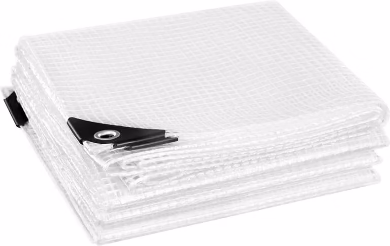 Happiq Telone trasparente 4x6 m - Impermeabile - resistente agli strappi - resistente ai raggi UV - Per mobili da giardino, trampolini e legna da ardere
