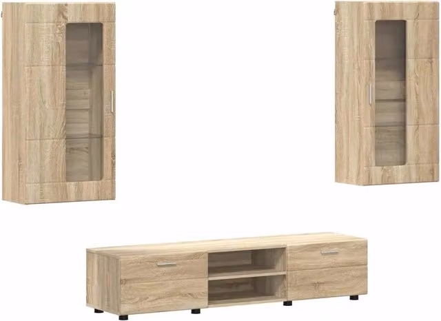 Set mobile TV FLORIN 3 pz | Armadietto TV | Mobile Porta TV Rovere Sonoma Legno multistrato