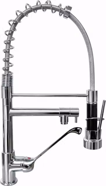 Rubinetto miscelatore cucina professionale industriale con leva clinica doppia uscita