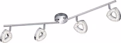 Faretti su Barra LED Trio Leuchten GD Trio con 4 Spot e Diffusore Triangolare Cromato