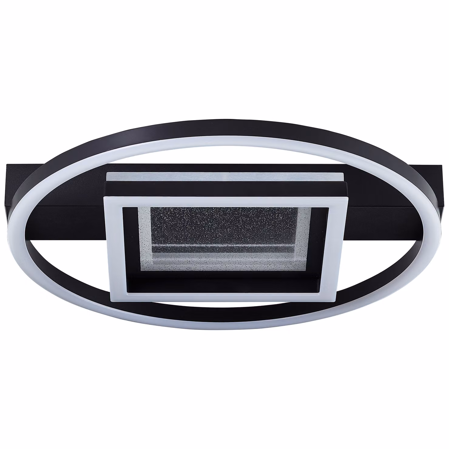Plafoniera LED brillante Queens 37 x 37 cm, 3500 lm, 3000 K, effetto glitter, nero