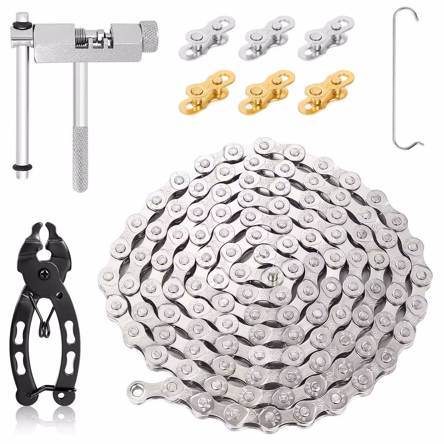 Kit di strumenti per catene di bicicletta con funzione di rottura e test