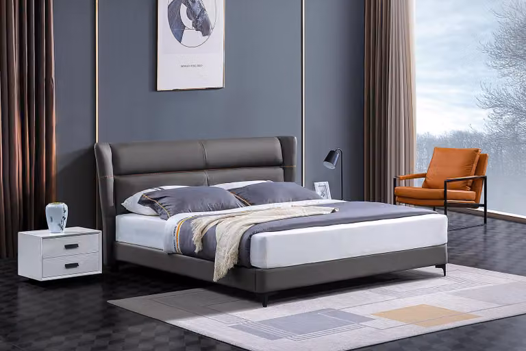 Luxus Bett Lederbett Polsterbett Bettkasten Doppel Schlafzimmer Ehebett Betten