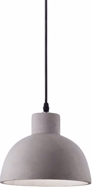 Lampada a sospensione Industrial-Minimal IDEAL LUX in metallo e cemento grigio con 1 luce E27 a cupola – 1