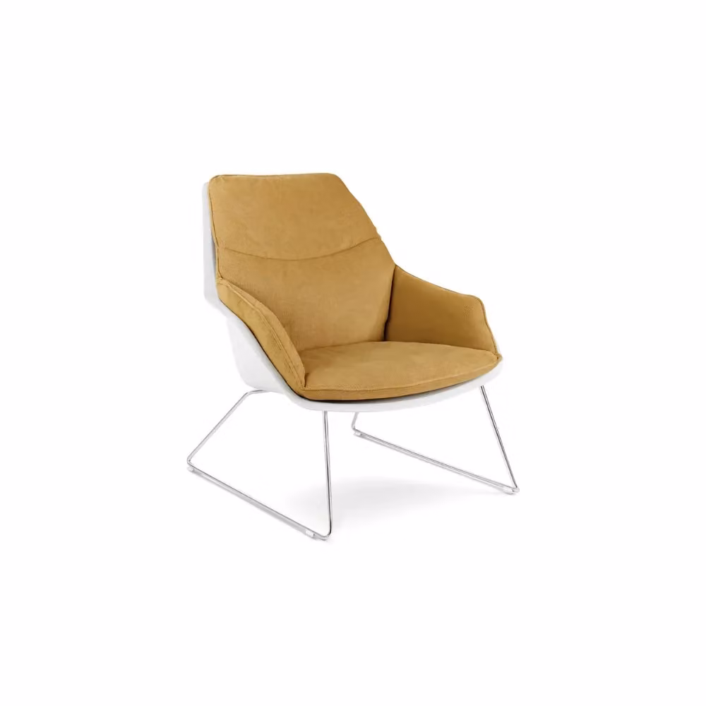 Set di 2 poltroncine Cocoon Duzzle in polipropilene e metallo Giallo L/P/H: 74 x 85 x 86 cm – 2