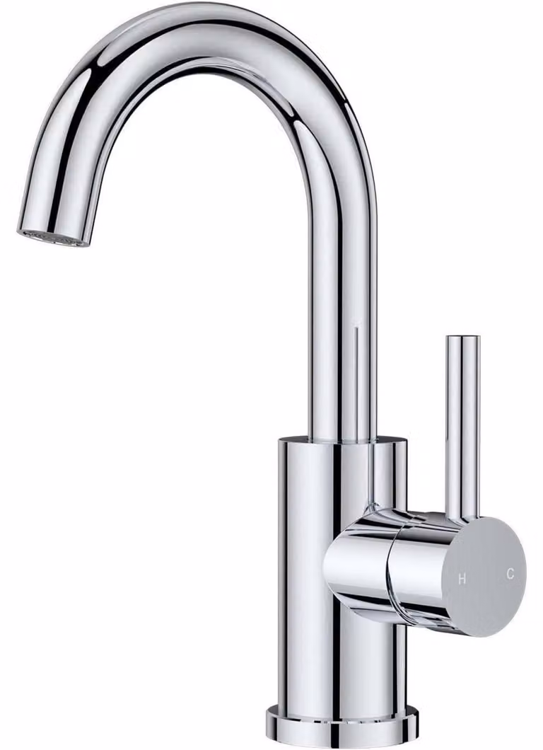 FORIOUS Rubinetto Alto per Bagno Rotazione 360°, Miscelatore per Lavabo in Acciaio Inox con Acqua Calda/Fredda, Cromato Lucido, Altezza Erogazione