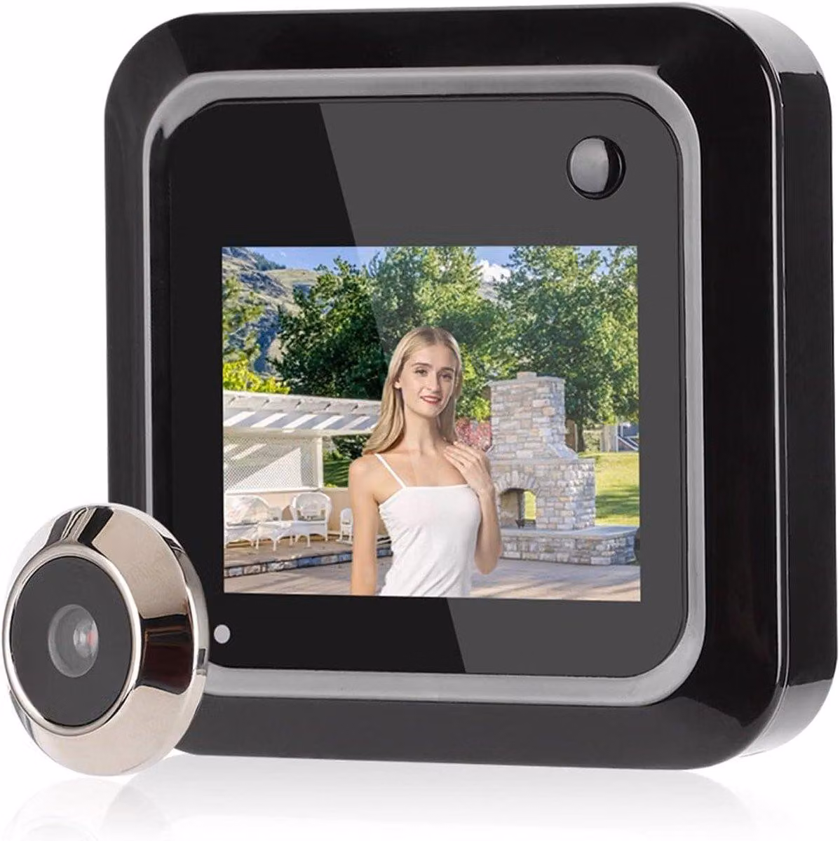 Visore per porta intelligente da 24 pollici con schermo TFT LCD, fotocamera grandangolare da 0,3 megapixel con angolo di visione di 95° e funzione di scatto fotografico