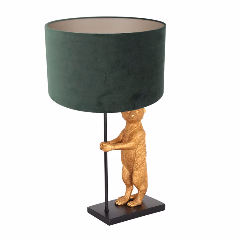 Lampada da tavolo - nero - Animaux - metallo tessile velluto - Ø 30cm - E27 - 8226ZW - Anne Lighting