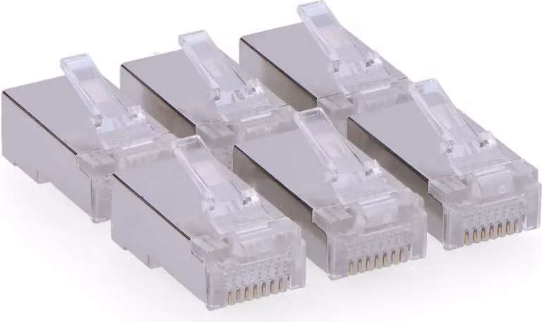 Connettore ftp cat5e maschio schermato rj45 ( sacchetto 6 u)