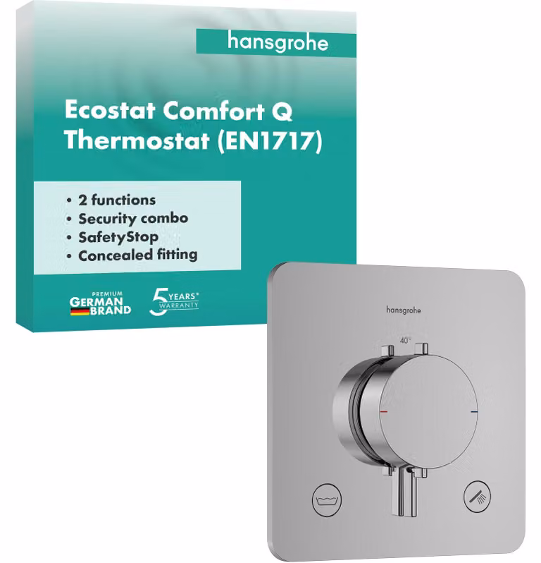 Termostato da incasso Ecostat Comfort Q, 2 funzioni, cromo