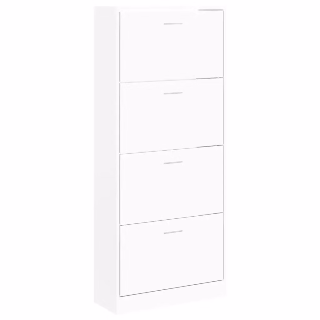 Scarpiera moderna a parete vidaXL bianca in legno L: 63 cm, P: 24 cm, H: 147 cm – 2