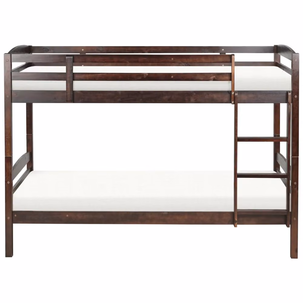 Letto a castello Beliani in legno di pino per bambini, stile scandinavo, colore marrone e grigio, L/P/H: 208 x 90 x 147 cm – 2