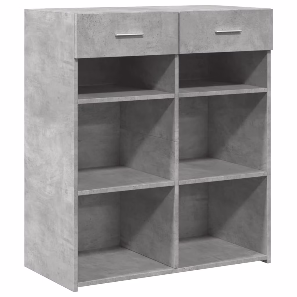 Credenza Grigio Cemento 80x42,5x93 cm in Legno Multistrato