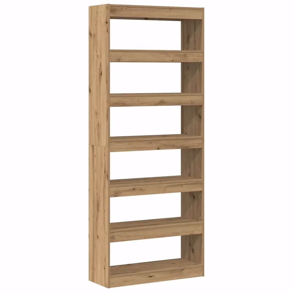 Libreria moderna vidaXL in legno color rovere con 6 livelli, L: 80 cm, P: 30 cm, H: 198 cm – 2
