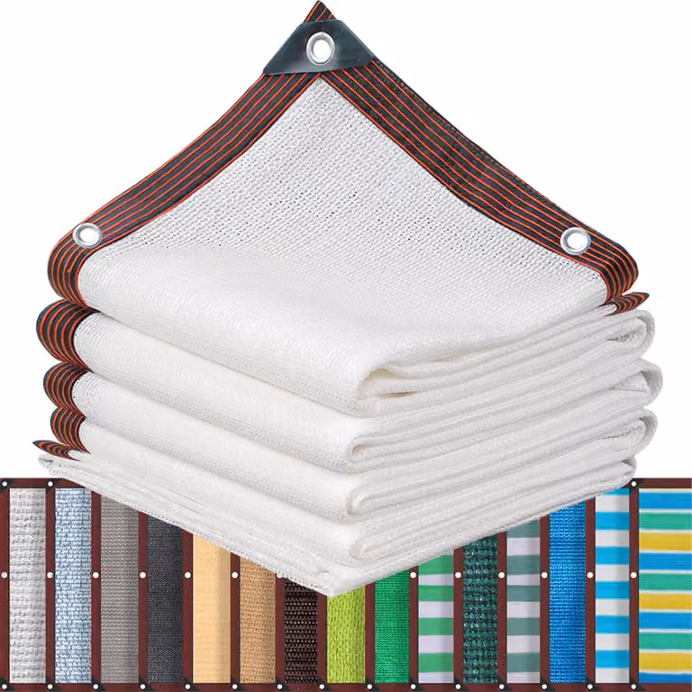 Telo ombreggiante con occhielli, rete ombreggiante, dimensioni 2 x 2 metri, colore bianco