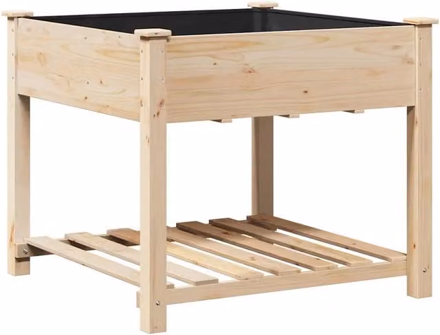 Portavaso da giardino con ripiano pratico 90 x 90 x 76,5 cm in legno massello di abete beige 02_0058850
