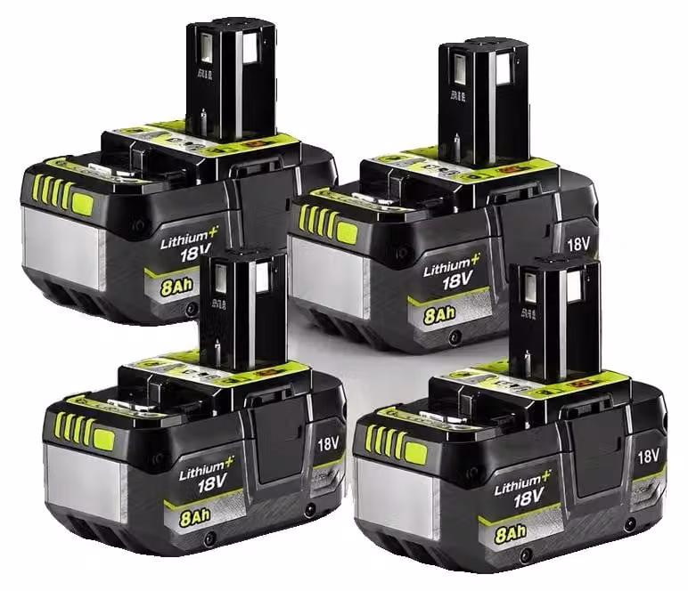 Batterie, capacità 8000 mAh, compatibili con utensili elettrici, confezione da 4 batterie da 8,0 Ah