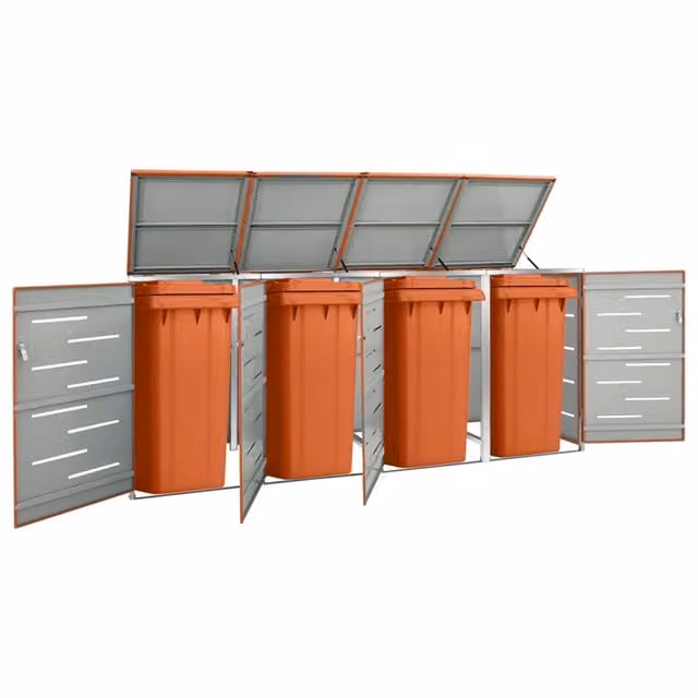 Copribidone per Spazzatura Singolo 69x77,5x115cm Acciaio Inox 149565