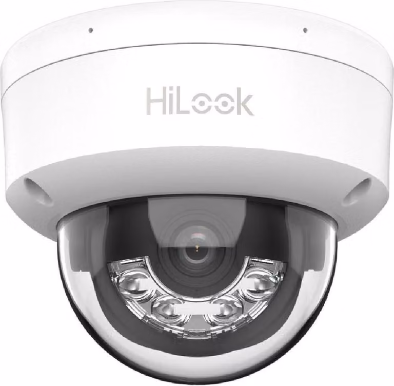 Cupola HiLook IPC-D140HA-LU F2.8 (4 MP, 30 m. IR, 30 m. LED, luce ibrida), bianco