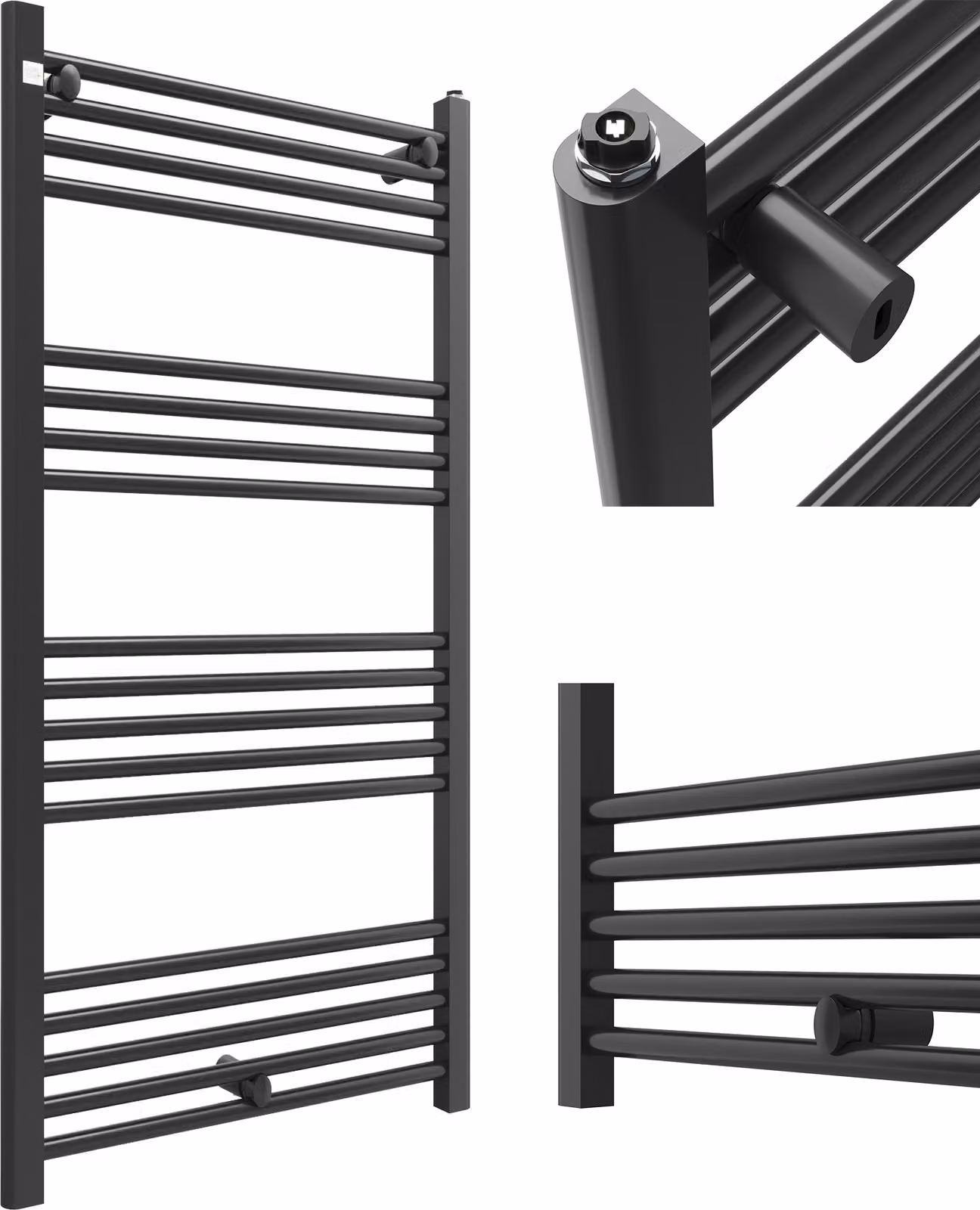 Granitan - Radiatore da bagno - Scaldasalviette - 60x120 cm - Nero - Scaldasalviette - PUERTO