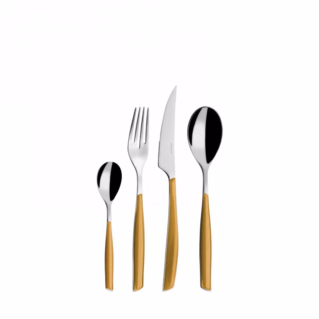 Set di posate Glamour Casa Bugatti 24 pezzi in acciaio inossidabile color oro con scatola Gallery – 2