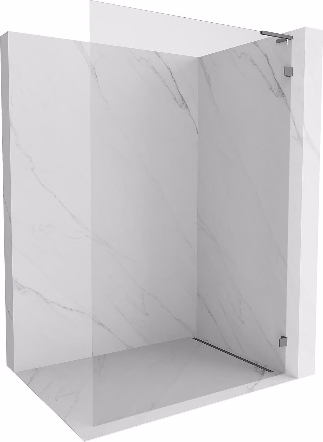 Mexen Lunar L parete doccia Walk-in destra 100 x 200 cm, trasparente 8 mm, canna di fucile - 830L-100-000-95-00-P