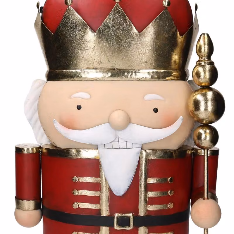 Soldatino di Natale Vacchetti in metallo rosso, oro e nero, L 38,8 cm, P 22,2 cm, H 63 cm – 2