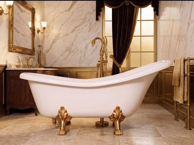 Vasca da bagno freestanding in stile retrò Ludwik, 170 cm, bianca — Złote Lwie Łapy