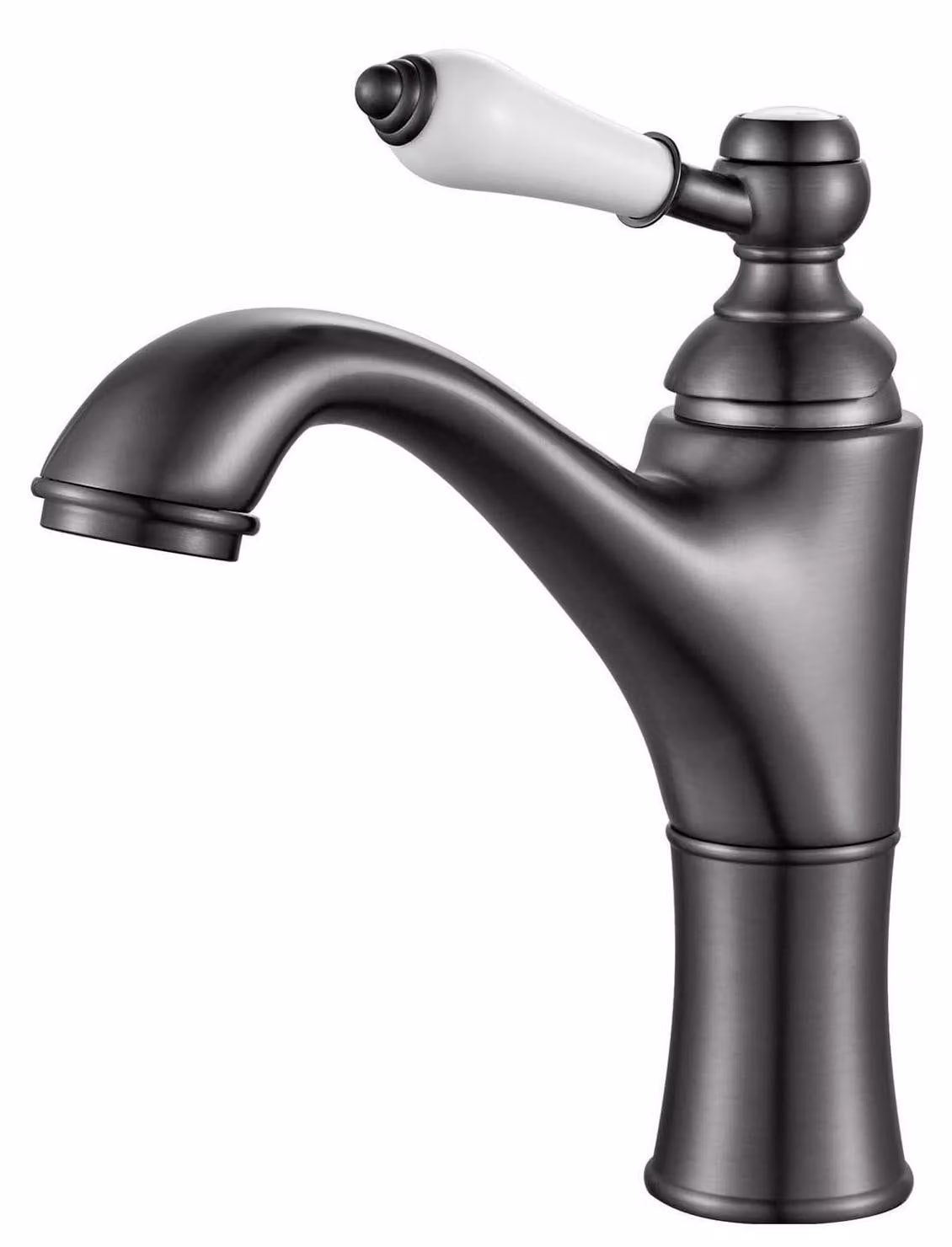 Miscelatore monocomando per lavabo, colore grigio scuro, materiale ottone, attacco G3/8, da installare