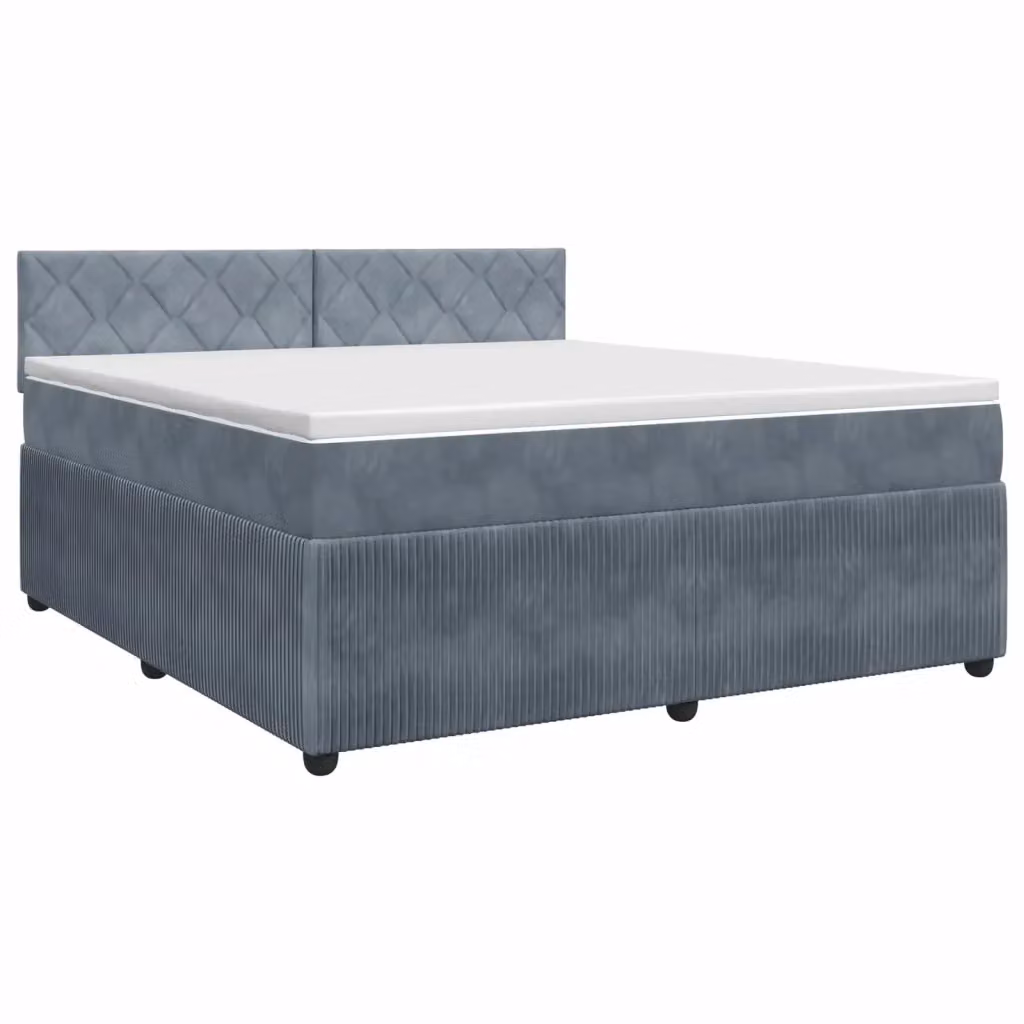 Letto box spring con materasso vidaXL in tessuto grigio scuro L/P: 140 x 200 cm – 2
