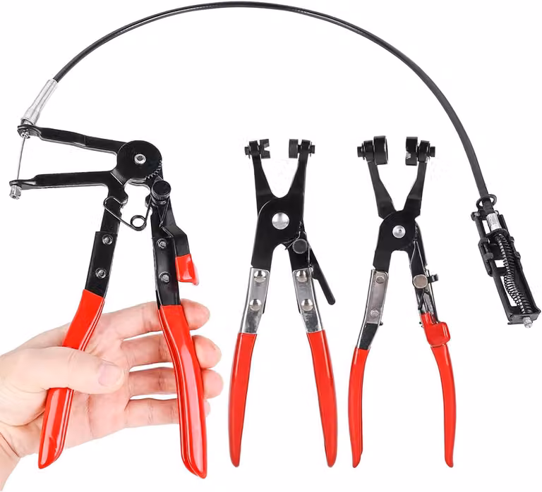 Set di pinze per fascette stringitubo, composto da 3 pezzi, in acciaio inossidabile, per manutenzione e riparazione