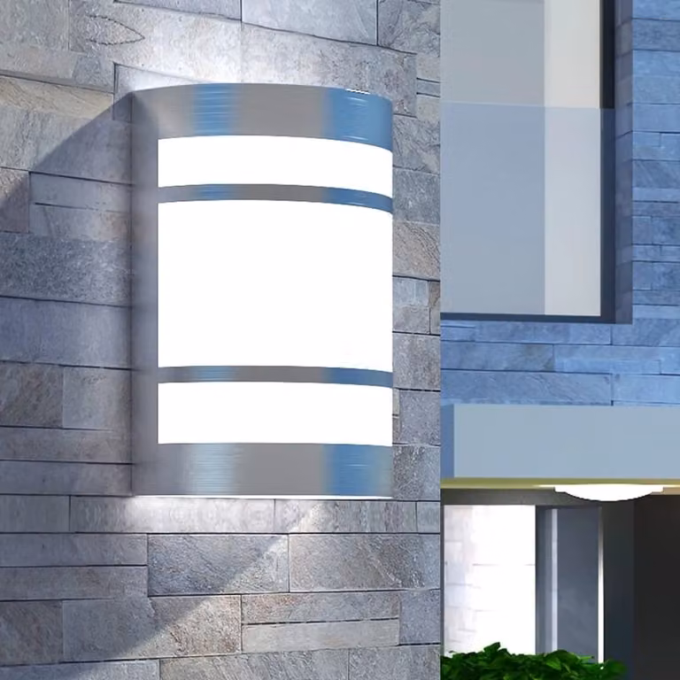 The Living Store Lampada da parete per esterni in acciaio inox
