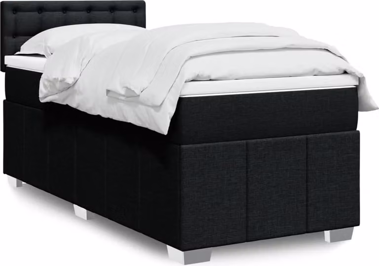 Maison Exclusive - Letto boxspring con materasso nero 90x200 cm Tessuto