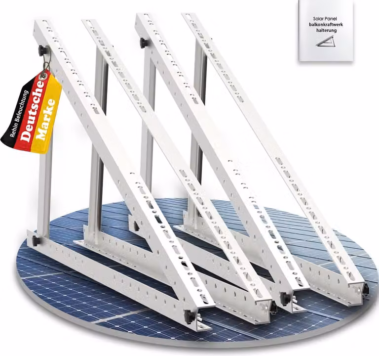 4X staffa fotovoltaica 118cm modulo solare balcone centrale elettrica tetto piatto montaggio stand 0-90° elevazione fotovoltaico
