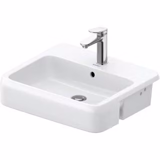 Lavabo da semincasso Duravit Qatego 55x47cm, EB v o, m HL, Ü, HL, bianco hgl