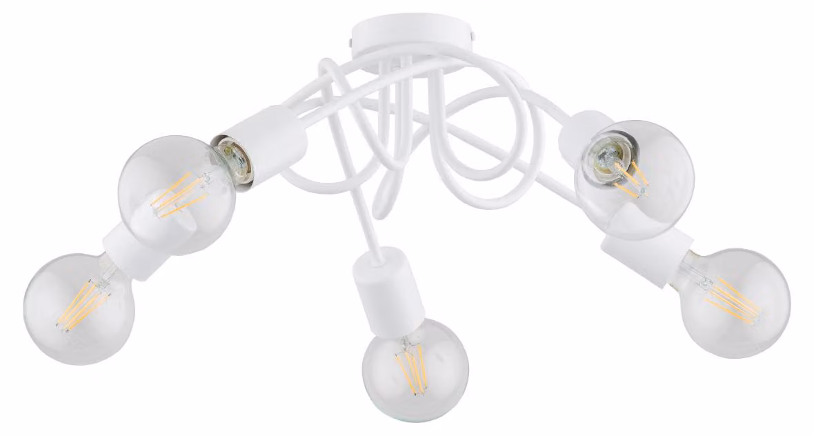 Lampada da soffitto INTER bianca 5xE27x15W in metallo, dimensioni: 20x51x51 cm, IP20, Alfa