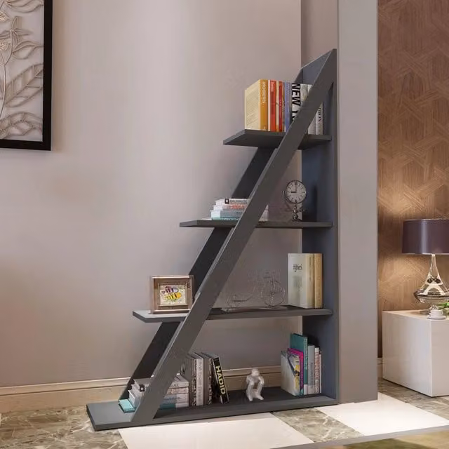Biblioteca Camaiore DMORA con 3 ripiani, colore nero antracite, L 100 cm x P 30 cm x H 150 cm
